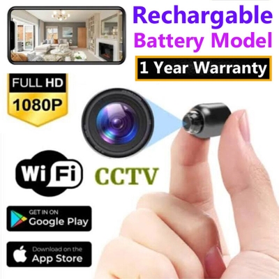 Picture of X5 Mini Wireless Rechargeable IP Camera 1080P HD Night Vision CCTV Security Cam with Motion Detection and Sound Monitoring – Black Color + Free Gifts Included!
