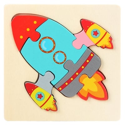 Picture of Up in the Air Wooden Puzzle 10x10cm - Kids Educational Toy