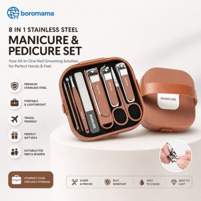Picture of 8 in 1 Stainless Steel Manicure & Pedicure Set 