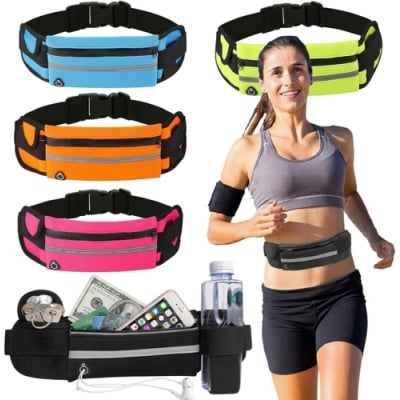 Picture of Slim Reflective Running Waist Pack with Water Bottle Holder & Earphone Hole