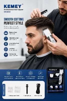 Picture of KEMEY KM-9020 TITANIUM PRO™  Professional Cordless Hair & Beard Clipper