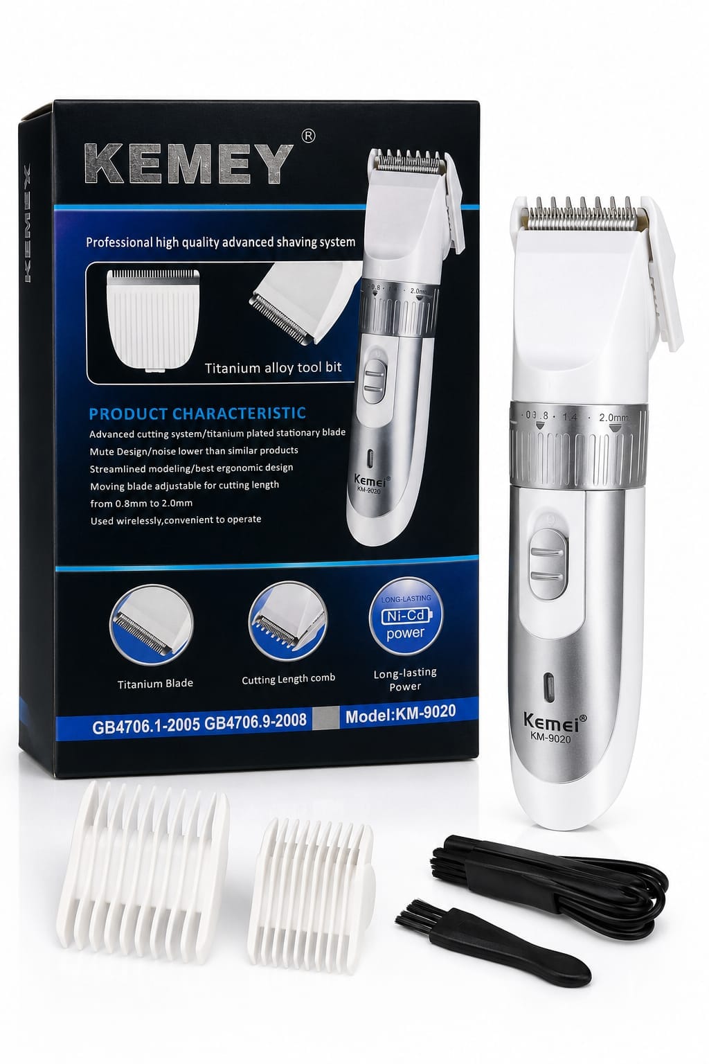 Picture of KEMEY KM-9020 TITANIUM PRO™  Professional Cordless Hair & Beard Clipper