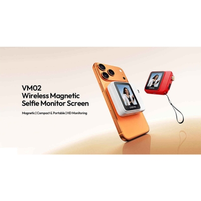 Picture of Ulanzi VM02 Wireless Magnetic Selfie Monitor Screen is a compact device that mounts to the back of your smartphone
