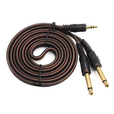Picture of Guitar Cable (1:2) 5 Feet 3.5Mm To 6.5Mm Dual Male To Male Audio Cable Pure Copper Audio Adapter Extension Cable For Computer Amplifier Mixer - 1.5M - Black - Guitar Strings