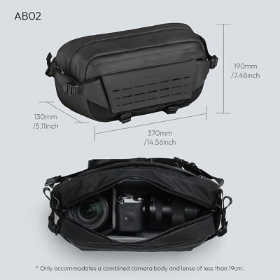 Picture of Ulanzi AB02 Outdoor Sling Bag Body-Cross Bag Chest Bag Travel Bag-Black