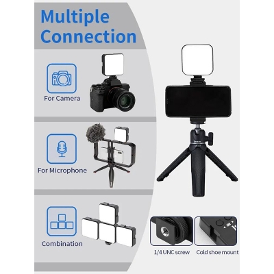 Picture of JMARY FM-59R Dimmable Video Recording Mini Fill Light with 3 Cold Shoe Mounts-Black