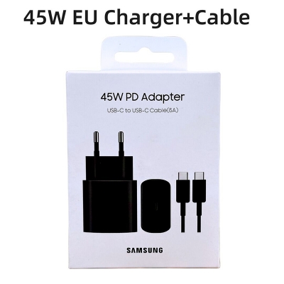Picture of Samsung  45W PD Power Adapter Charger Super Fast Charge Genuine CERTIFIED Official Adapter For For Galaxy S23 S24 Ultra Z Fold 5 4 3 Flip 5 4 3-Black