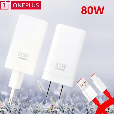 Picture of 80W SuperVooc Charger for OnePlus 10 Pro/10R, 65W Warp Charger for OnePlus 9 Pro/8T/Nord 2T/9R/9RT-White