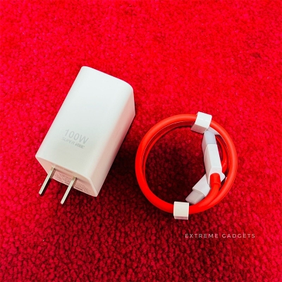 Picture of OnePlus Wrap charger 100W Power Adapter with USB-A to USB-C Fast data Cable-White