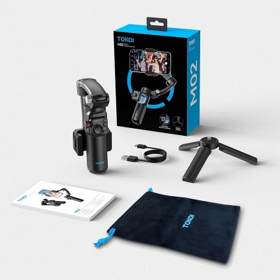 Picture of Avalonic TOKQI M02 3-Axis Handheld Gimbal Stabilizer Cell Phone Selfie Tripod with Detachable Remote for iPhone Android Smartphone-Black