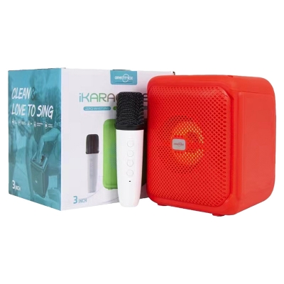 Picture of GTS-1800 Karaoke Microphones Mini Subwoofer Portable Radio Led Lighting with Portable Radio-Multicolor