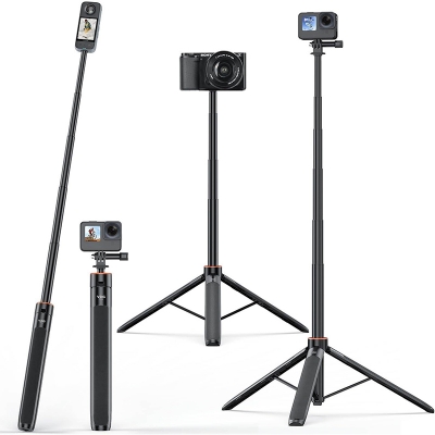 Picture of VRIG TP-21 Selfie Stick Tripod 1.4M Action Camera for Insta360 GoPro Hero 10 9 8 7 AKASO SJCAM OSMO Action Cameras-Black
