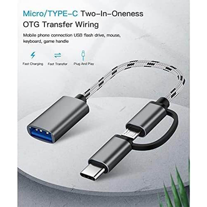Picture of 2 In 1 USB 3.0 OTG Adapter Cable Type-C Micro USB To USB 3.0 Interface Charging Cable Line-Multicolor