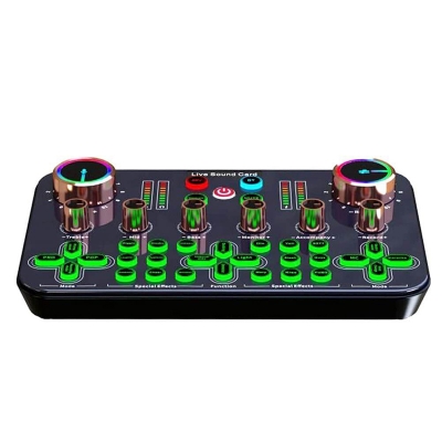 Picture of Sound Card K600 Professional Live Streaming Equipment Parts Audio Accessories Sound Card Mixer Cell Phone Universal Computer-Black