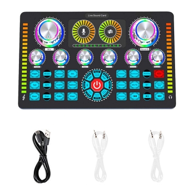 Picture of Professional Performance Q7 Sound Card Audio Mixer for Recording Live Streaming Sound Card Kit-Black