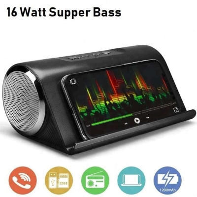 Picture of Mini Portable Custom Colourful Metal Wireless Outdoor Bass Subwoofer Bluetooth Speaker with Mobile Holder Good Bass LP V9A-Multicolour