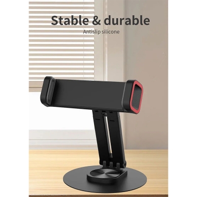 Picture of JMARY MK-63 360 Degree Rotating Foldable Desktop Stand Holder for Phone/Tablet-Black