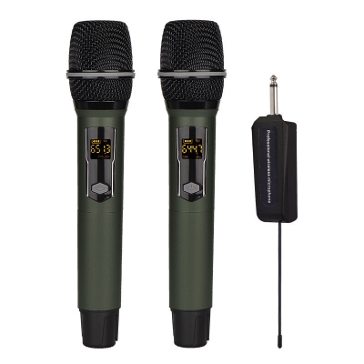 Picture of Shengfu cp-110 cd dual wireless hand microphone For journalist Black-Black