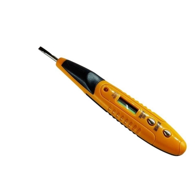 Picture of Voltage Tester Digital AC DC 12-220V Non-Contact Voltage Detector Tester Pen With Night Sight Induction Test Multi Sensor LCD Display Voltmeter-Yellow