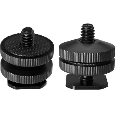 Picture of 1/4 Inch Hot Shoe Mount Adapter LUORNG 3PCS 1/4 Inch Dual Nuts Tripod Mount Screw to Flash Camera Hot Shoe Adapter for DSLR Camera Rig-Black