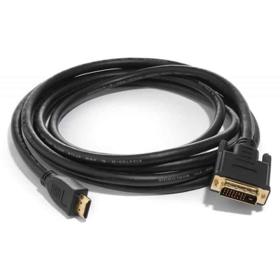 Picture of HDMI to DVI-D (D-PORT)Video Cable Adapter-HDMI Male to DVI Male-HDMI to DVI Cable 1.5m/5ft-Black