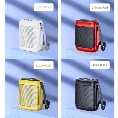 Picture of YS-220 New Outdoor Family Karaoke Straps Sound Box Equipment With Dual UHF Wireless Mic 100W Peak High Power Bluetooth Speakers-Multicolor