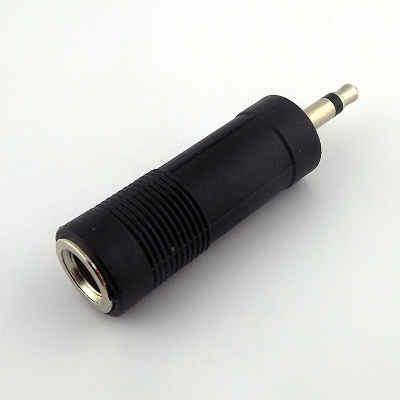 Picture of Plastic Female PL 6.35mm Jack to Male 3.5mm TS Mono Plug Connector Adapter Audio Converter Mic Microphone Input Output Adaptor Reducer Interface PL PL55 PL 55 6.5mm 1/4in 1/4 Stereo Headphone Head phone Jack AUX-Black