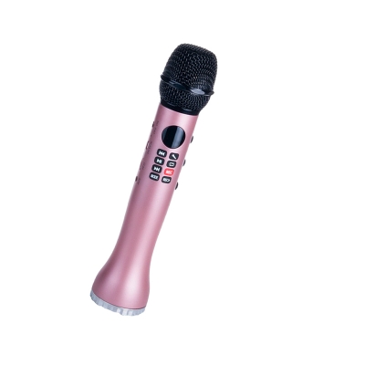 Picture of Bluetooth Microphone Portable Speaker, L-598 Mini Portable Handheld Mobile Phone Karaoke Amplifier Wireless Microphone Speaker Karaoke L - 598-pink