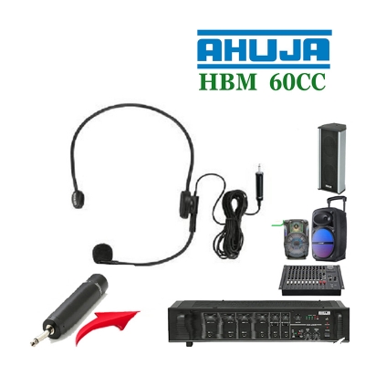 Picture of ''AHUJA HBM-60CC' Ahuja Head band Microphone 3.5 Mm Jack for connecting to laptop/PC Mosque-Black
