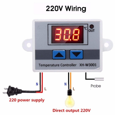 Picture of XH-W 3001 Digital Heat Cool Temperature Controller thermostat with LED display for Aquarium Incubator Water Heater Temp Regulator AC 220V-White