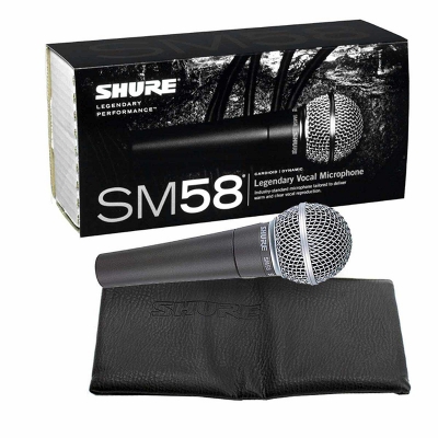 Picture of Shure SM58-LC Cardioid Dynamic Microphone, Internal Shockmount Cuts Handling Noise, Cardioid Pattern Lowers Stage Noise, Industry-Standard Live Vocal Mic, XLR Output Connector, Black-Black