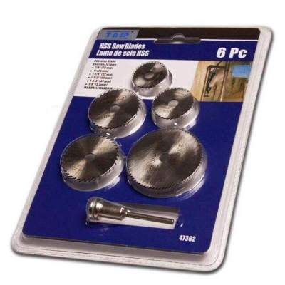 Picture of 6pcs Mini Circular Saw Blade Set HSS Cutting Disc Rotary Drill Tool Accessories for Wood Plastic and Aluminum-White