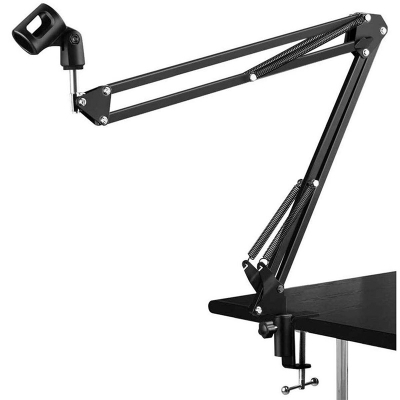 Picture of Microphone Suspension Boom Scissor Arm Stand (Black)-Black