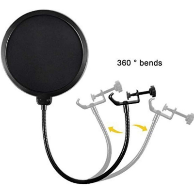 Picture of Professional Double Layer Studio Mini Microphone Pop Filter-Black