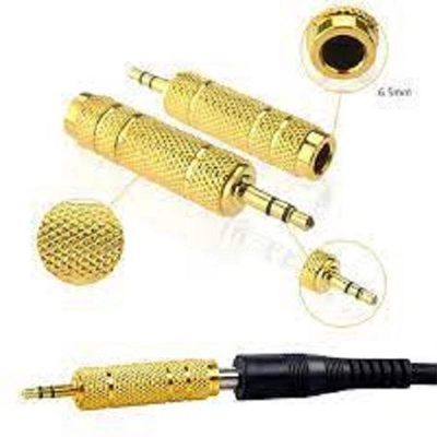 Picture of Golden Microphone 6.5mm Female to 3.5mm male Stereo Jack Audio Adapter Converter - 1pcs-Gold