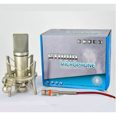Picture of U87 Microphone Voice Microphone Condenser Microphone Live Microphone for Live/Show, White-Silver