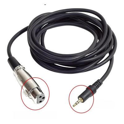Picture of High-Quality 3-Pin XLR Female to 3.5mm Male Audio Cable 1.5m for Dynamic Microphones