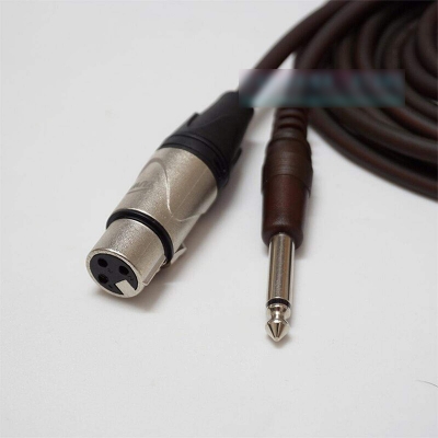 Picture of Audio XLR 3 Pin Female to 1/4 IN Mono Male Cable 1.5M Black