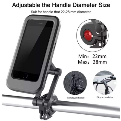 Picture of Waterproof 360° Rotation Motorcycle Bicycle Handlebar Mount Phone Bracket Holder Universal-Black