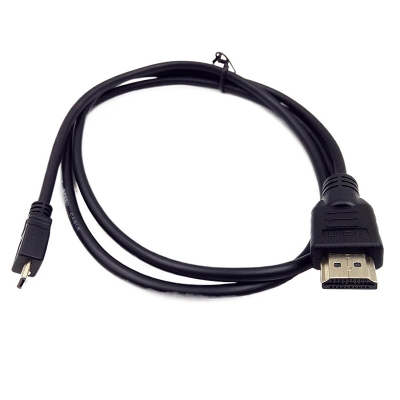 Picture of HDMI Cable 1.5m High Speed Micro HDMI to HDMI cable (NOT Micro-USB)  Compatible with HD TV, Projector, MONITOR, CAMERA, GO PRO, etc-Black-Black