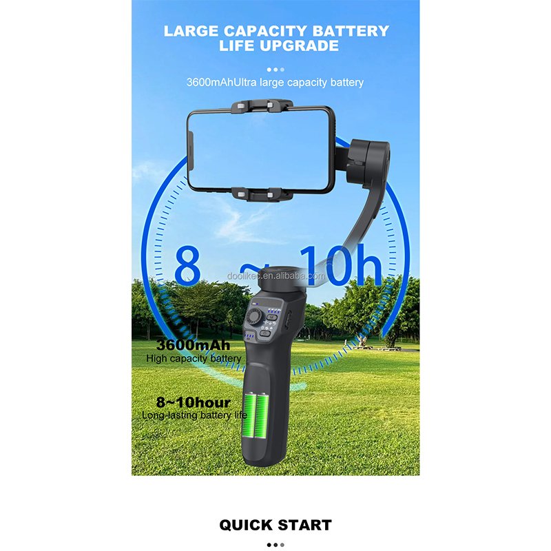 Picture of F11 Lite 3-Axis Gimbal Stabilizer for Smartphone,Handheld Gimbal Tripod for iPhone&amp;Andriod with Fill Light,AI Auto Face/Object Tracking,Foldable Rotating Stabilizer for Phone Video Recording,Vlogging-Black