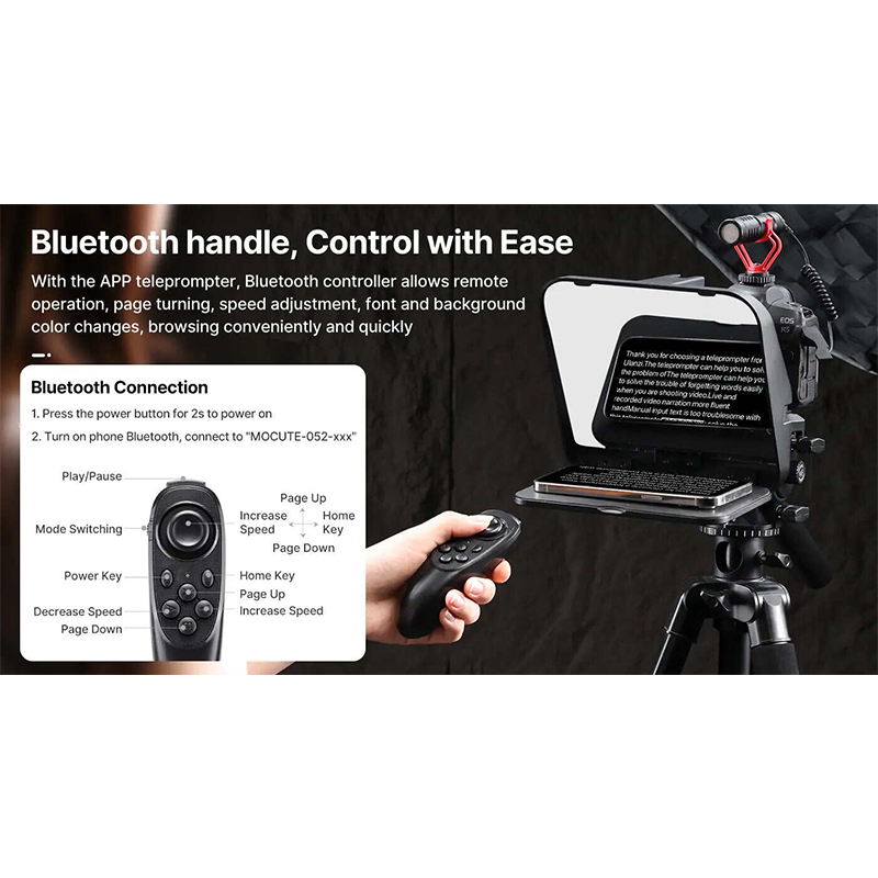 Picture of Ulanzi RT02 Universal Teleprompter For Tablets And Smartphones With Remote Control black-Black