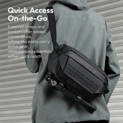 Picture of Ulanzi AB02 TAI Outdoor Sling Bag 9L Photography Pouch Large Capacity Carry Casual Bag for Camera Lens Accessories-Black