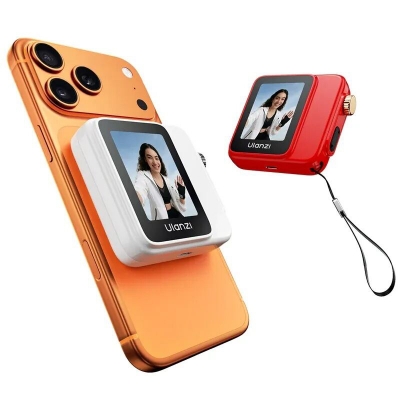 Picture of Ulanzi VM02 Wireless Magnetic Selfie Monitor Screen is a compact device that mounts to the back of your smartphone
