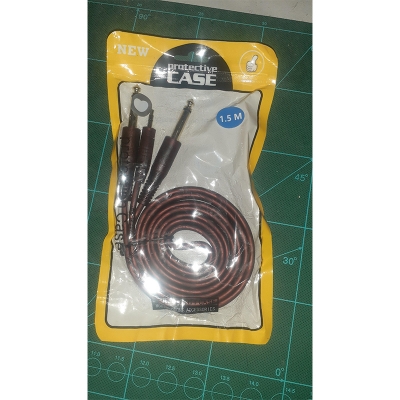 Picture of Guitar Cable (1:2) 5 Feet 3.5Mm To 6.5Mm Dual Male To Male Audio Cable Pure Copper Audio Adapter Extension Cable For Computer Amplifier Mixer - 1.5M - Black - Guitar Strings