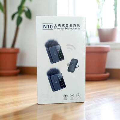 Picture of Professional N10 Wireless Dual  Microphone for Android & iPhone  Noise Reduction Mini Lapel Mic with Plug-Play for TikTok YouTube Video Recording Vlog Podcast Microphone-Black
