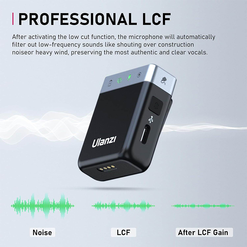 Picture of ULANZI AM18 Wireless Lavalier Microphone, U-Mic Lavalier Lapel Mic with 100m(328ft) Range,LCF Noise Cancellation, 20H Battery, Compact Wireless Lapel Mic