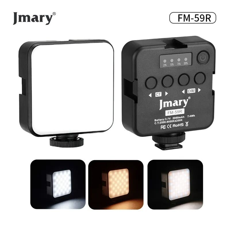 Picture of JMARY FM-59R Dimmable Video Recording Mini Fill Light with 3 Cold Shoe Mounts-Black