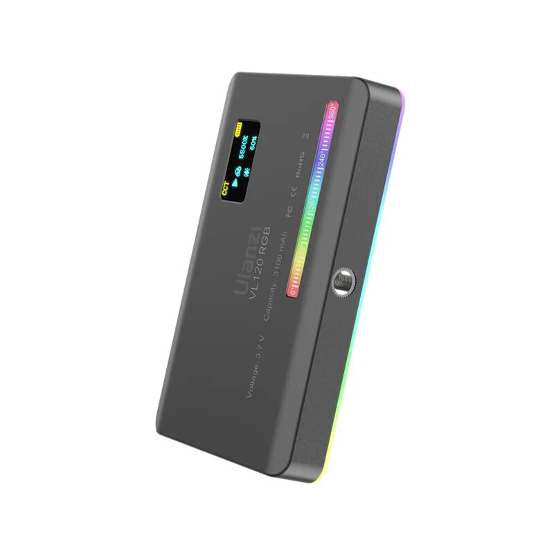 Picture of Ulanzi VL120 RGB Mini LED Video Light 2500K-9000K Photography Fill-In Light Dimmable CRI95+ 20 Lighting Effects Built-in Rechargeable Battery-Black