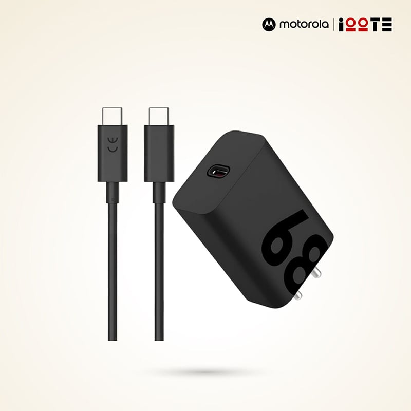 Picture of Motorola Turbo Power 68W USB-C Charger with Ganfast Technology EU pin-Black